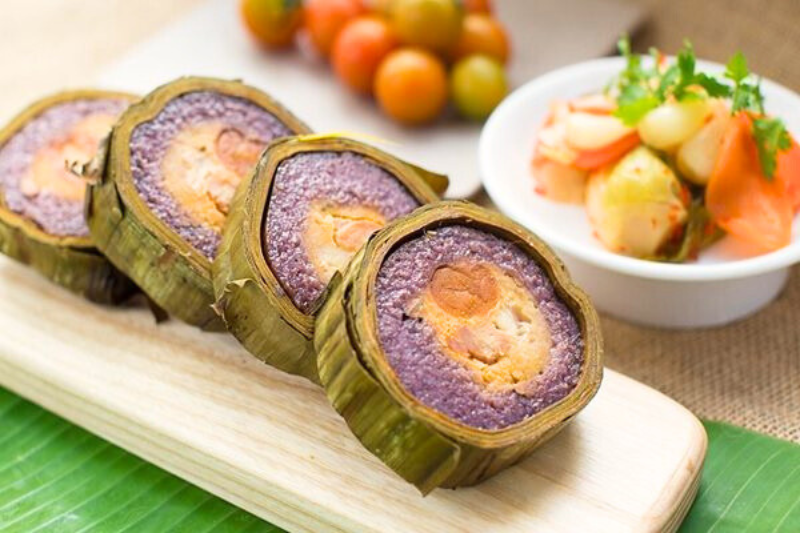 Tet cakes in Magenta Leaf - Western traditional food